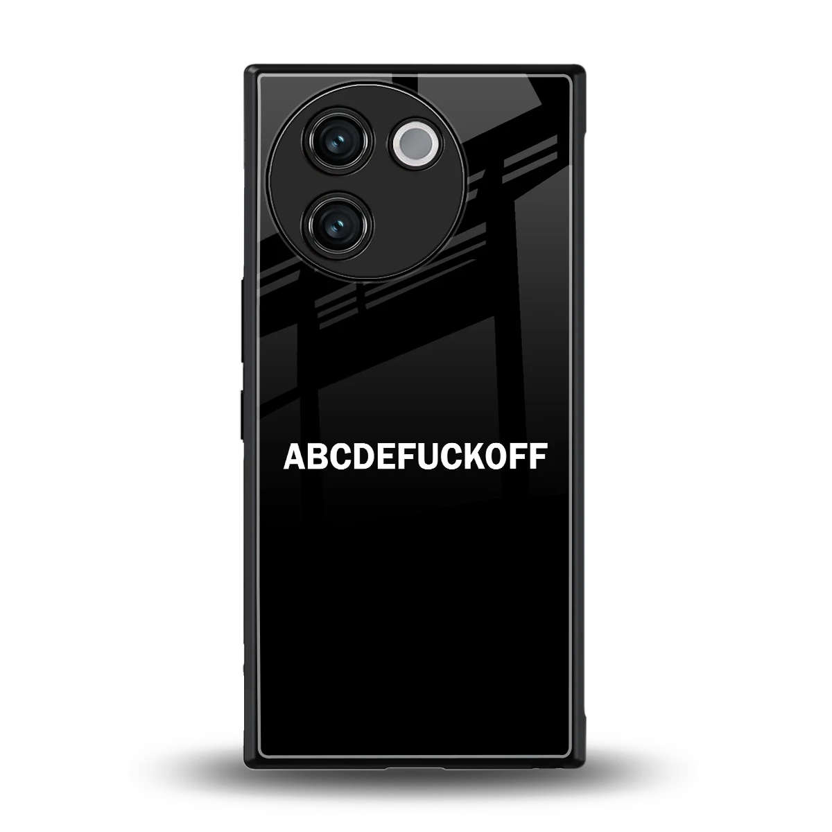 ABCDEFUCKOFF Black back phone cover | glass case for vivo v30e