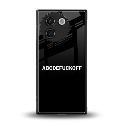ABCDEFUCKOFF Black back phone cover | glass case for vivo v30e