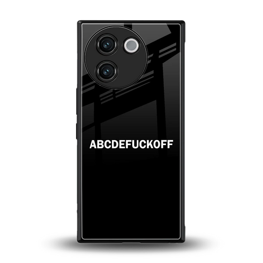 ABCDEFUCKOFF Black back phone cover | glass case for vivo v30e