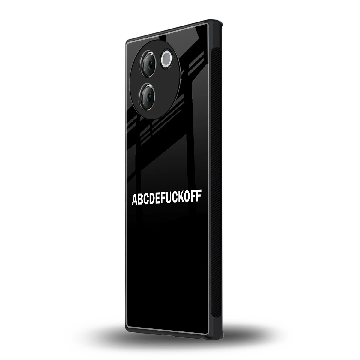 ABCDEFUCKOFF Black vivo v30e mobile cover | shockproof glass phone case
