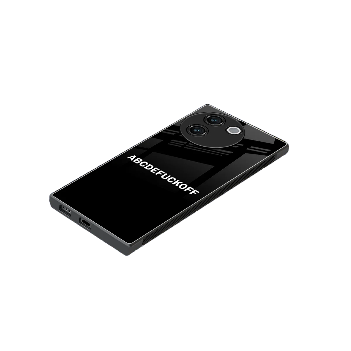 ABCDEFUCKOFF Black stylish phone case for vivo v30e | glossy glass and slim fit