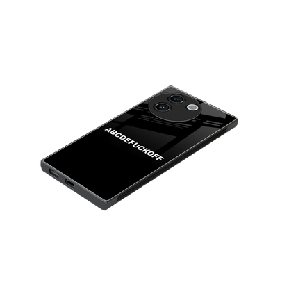 ABCDEFUCKOFF Black stylish phone case for vivo v30e | glossy glass and slim fit