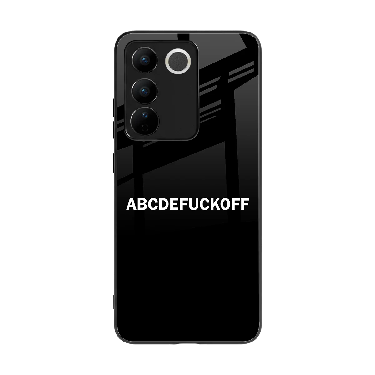 ABCDEFUCKOFF Black back phone cover | glass case for vivo v27 5g