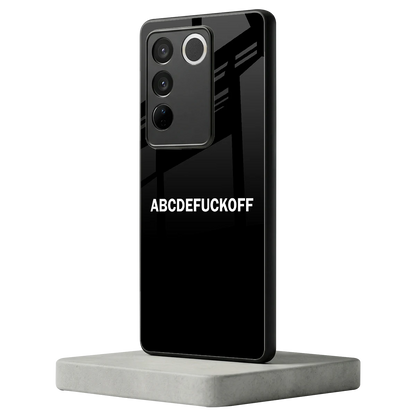 ABCDEFUCKOFF Black vivo v27 5g mobile cover | shockproof glass phone case