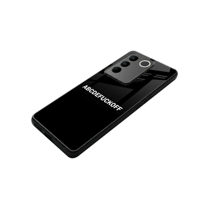 ABCDEFUCKOFF Black stylish phone case for vivo v27 5g | glossy glass and slim fit