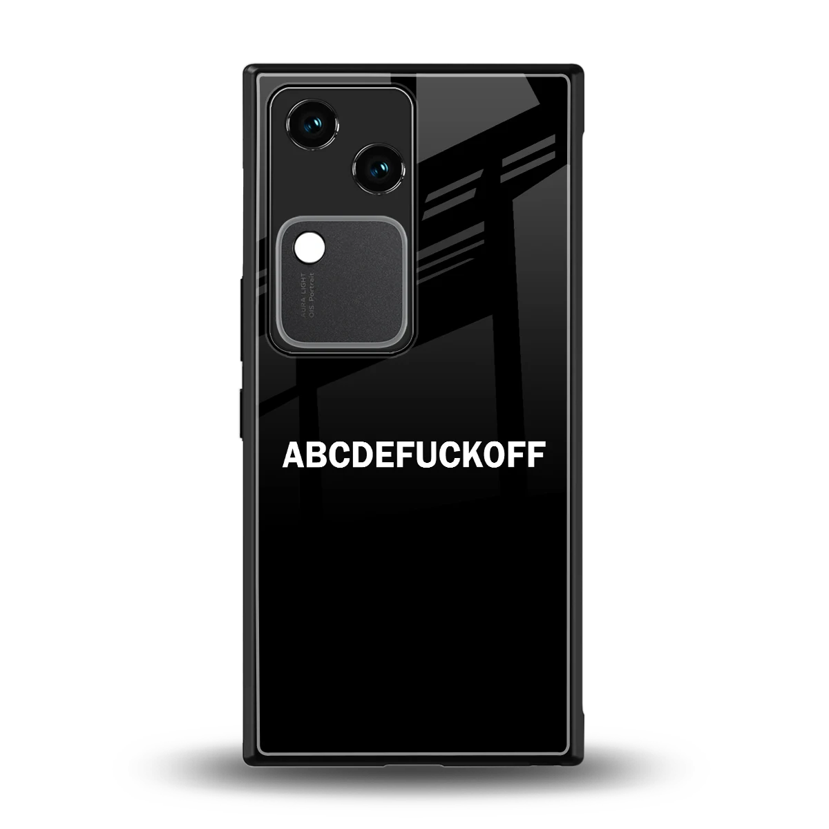 ABCDEFUCKOFF Black back phone cover | glass case for vivo v30