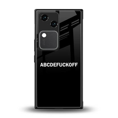 ABCDEFUCKOFF Black back phone cover | glass case for vivo v30