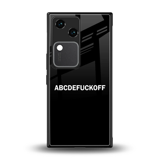 ABCDEFUCKOFF Black back phone cover | glass case for vivo v30