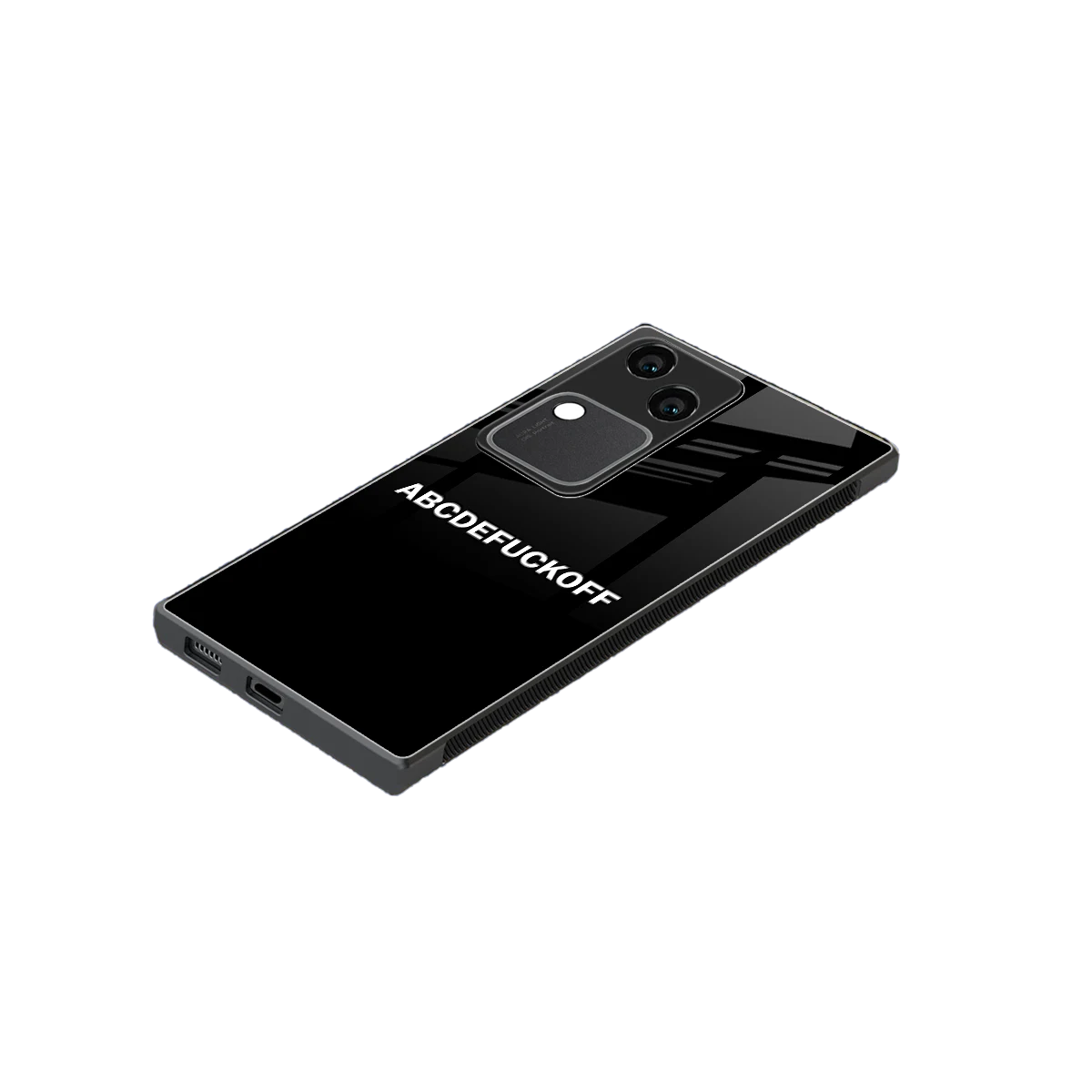 ABCDEFUCKOFF Black stylish phone case for vivo v30 | glossy glass and slim fit