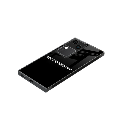 ABCDEFUCKOFF Black stylish phone case for vivo v30 | glossy glass and slim fit