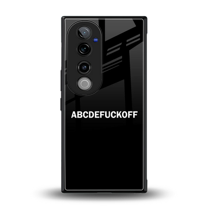ABCDEFUCKOFF Black back phone cover | glass case for vivo v40 pro