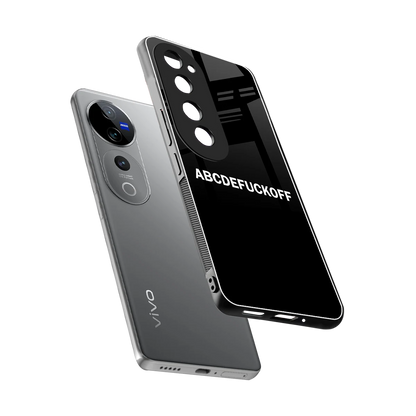 ABCDEFUCKOFF Black sleek vivo v40 pro cover with tempered glass back and TPU edges