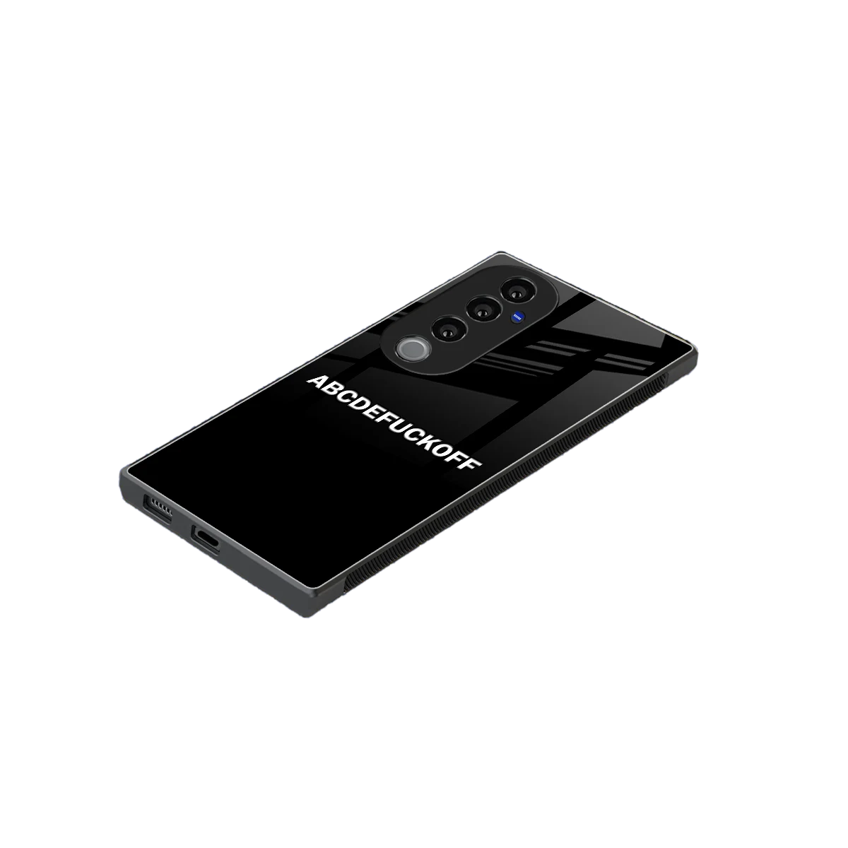 ABCDEFUCKOFF Black stylish phone case for vivo v40 pro | glossy glass and slim fit