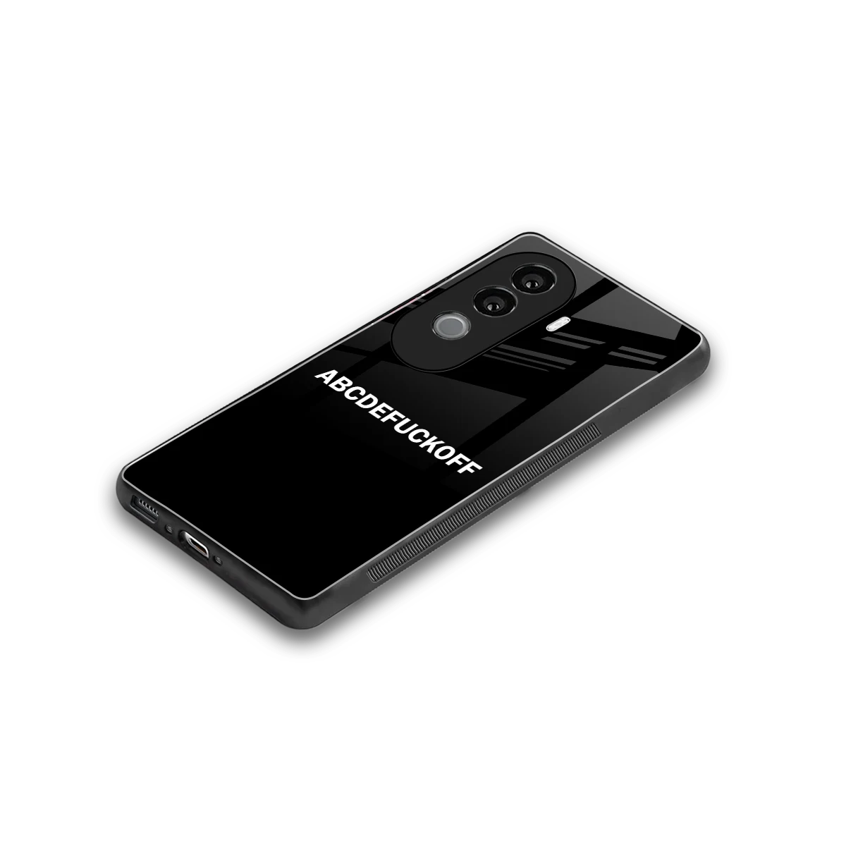 ABCDEFUCKOFF Black stylish phone case for vivo v40e | glossy glass and slim fit