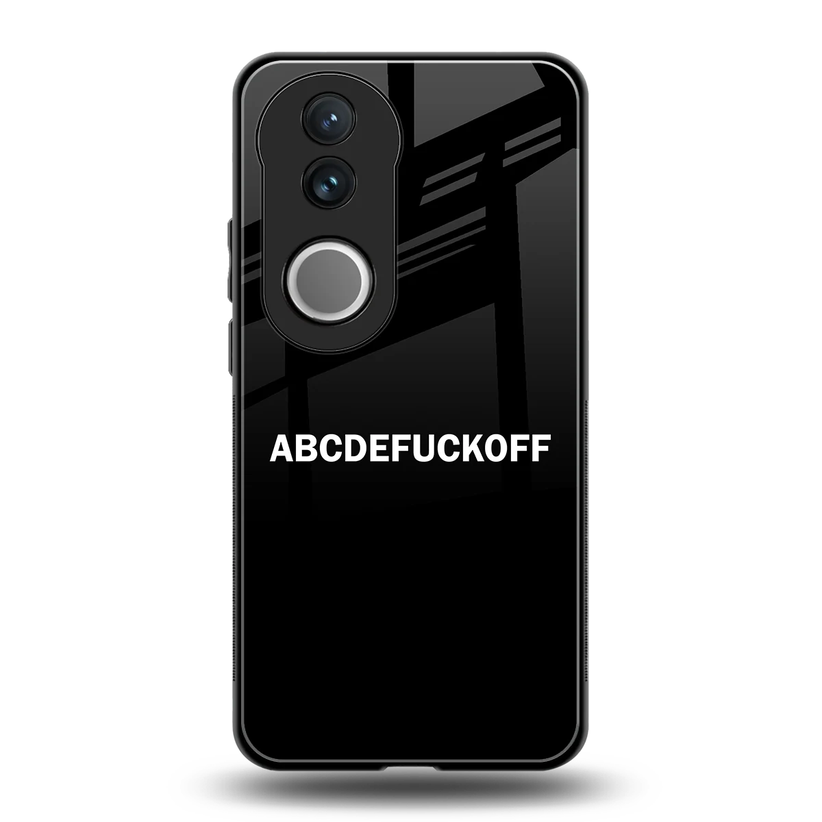 ABCDEFUCKOFF Black back phone cover | glass case for vivo v50