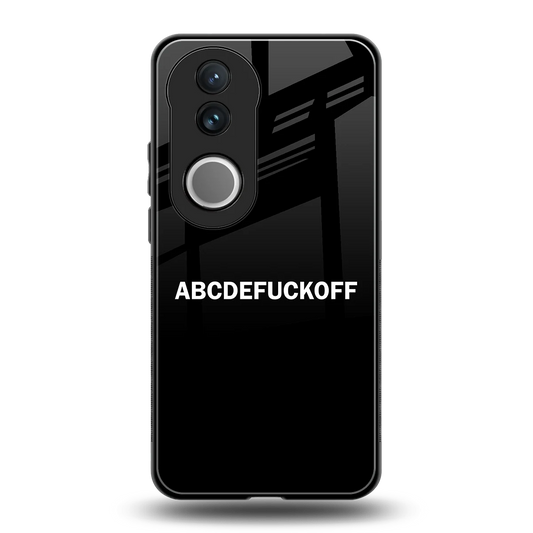ABCDEFUCKOFF Black back phone cover | glass case for vivo v50