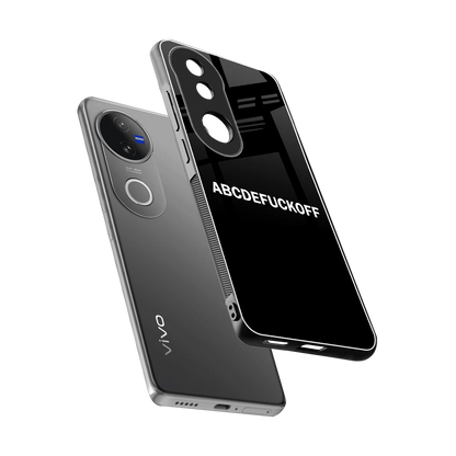 ABCDEFUCKOFF Black sleek vivo v50 cover with tempered glass back and TPU edges