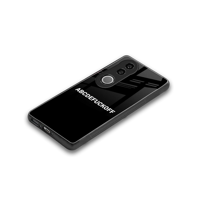 ABCDEFUCKOFF Black stylish phone case for vivo v50 | glossy glass and slim fit