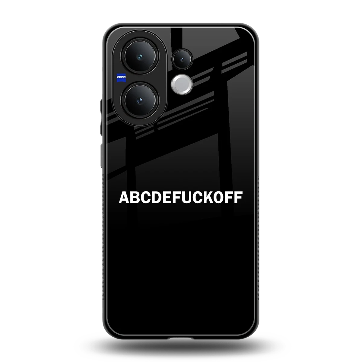 ABCDEFUCKOFF Black back phone cover | glass case for vivo v60