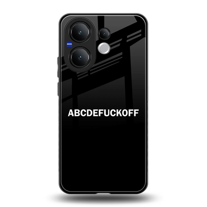 ABCDEFUCKOFF Black back phone cover | glass case for vivo v60