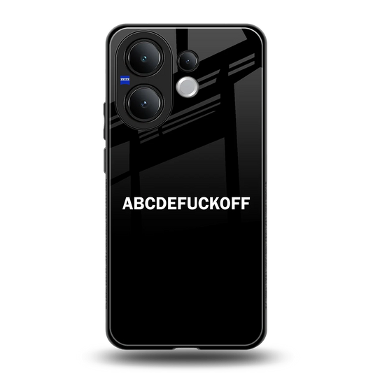 ABCDEFUCKOFF Black back phone cover | glass case for vivo v60