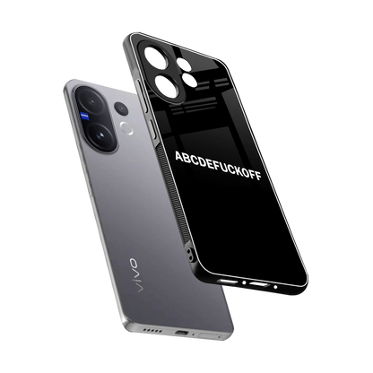 ABCDEFUCKOFF Black sleek vivo v60 cover with tempered glass back and TPU edges