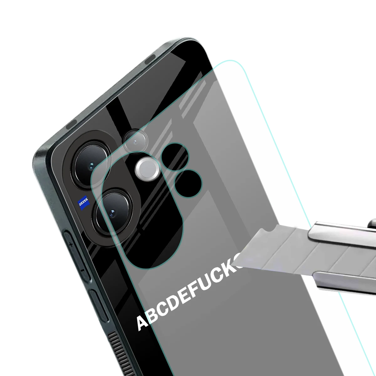 ABCDEFUCKOFF Black stylish phone case for vivo v60 | glossy glass and slim fit
