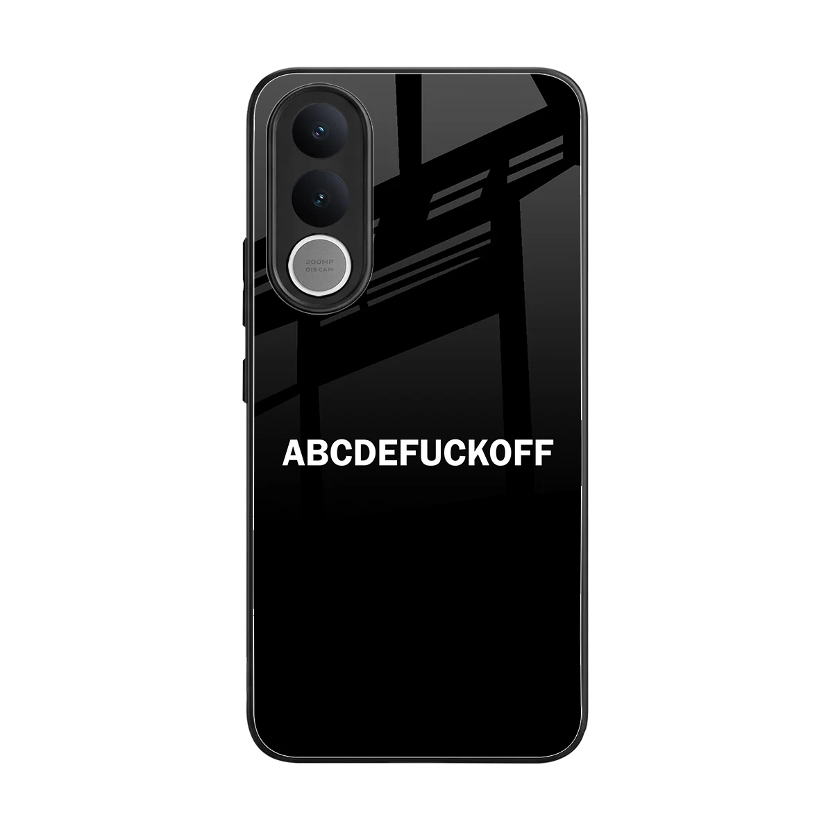 ABCDEFUCKOFF Black back phone cover | glass case for vivo v70 fe