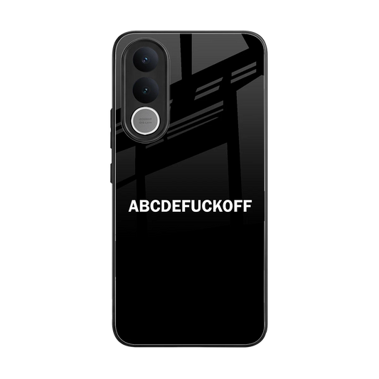 ABCDEFUCKOFF Black back phone cover | glass case for vivo v70 fe