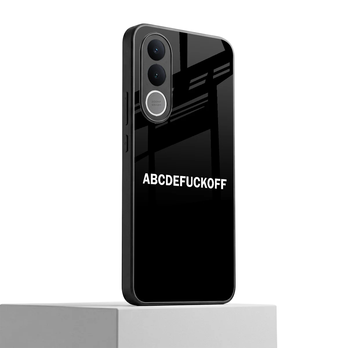 ABCDEFUCKOFF Black vivo v70 fe mobile cover | shockproof glass phone case