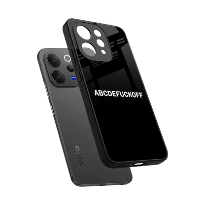 ABCDEFUCKOFF Black sleek vivo v70 elite cover with tempered glass back and TPU edges