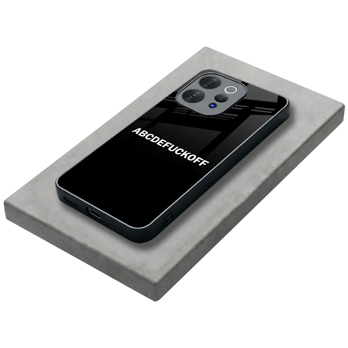 ABCDEFUCKOFF Black stylish phone case for vivo v70 elite | glossy glass and slim fit