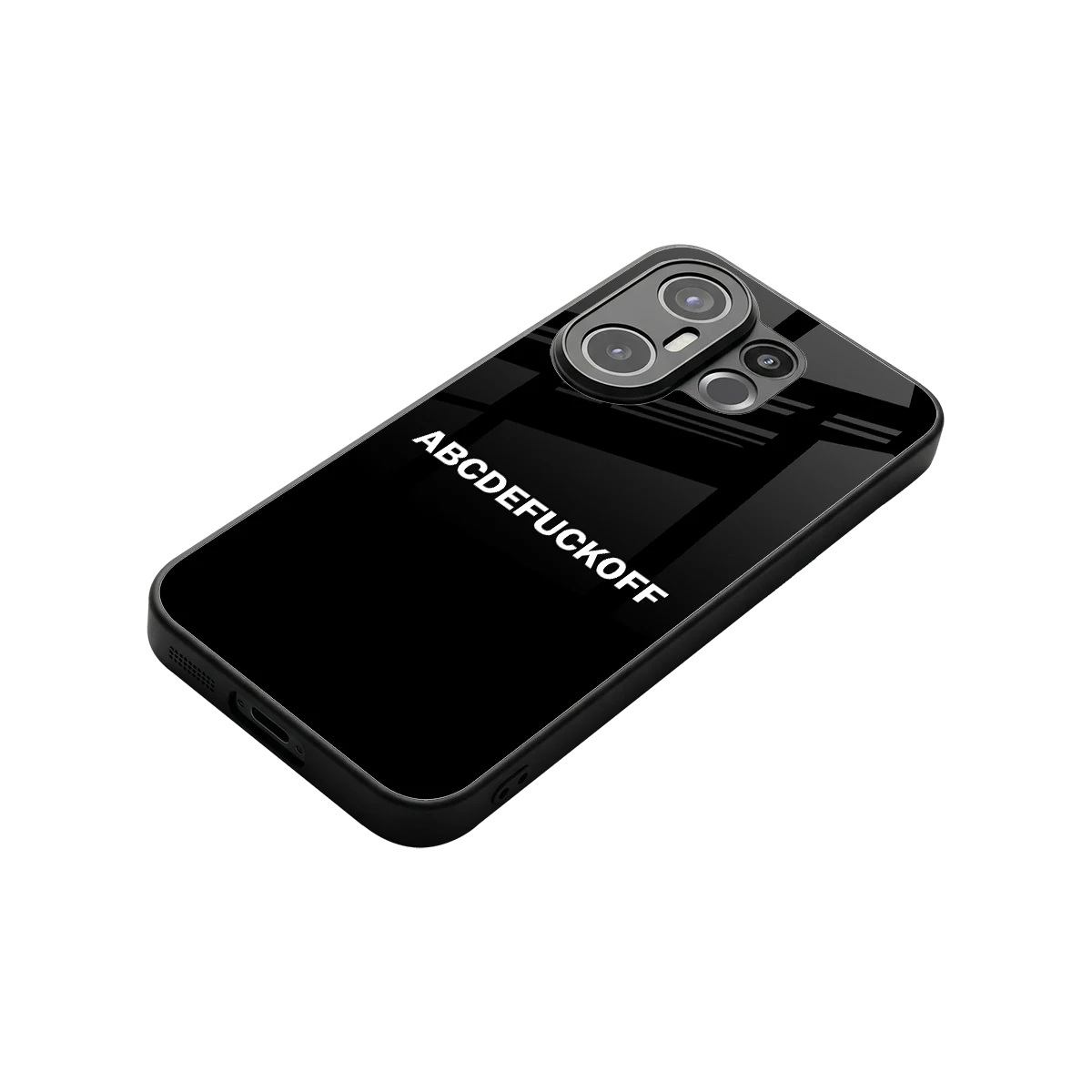 ABCDEFUCKOFF Black stylish phone case for vivo x200 fe | glossy glass and slim fit