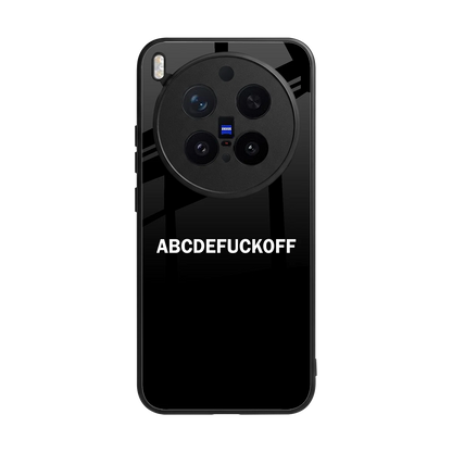 ABCDEFUCKOFF Black back phone cover | glass case for vivo x300 pro