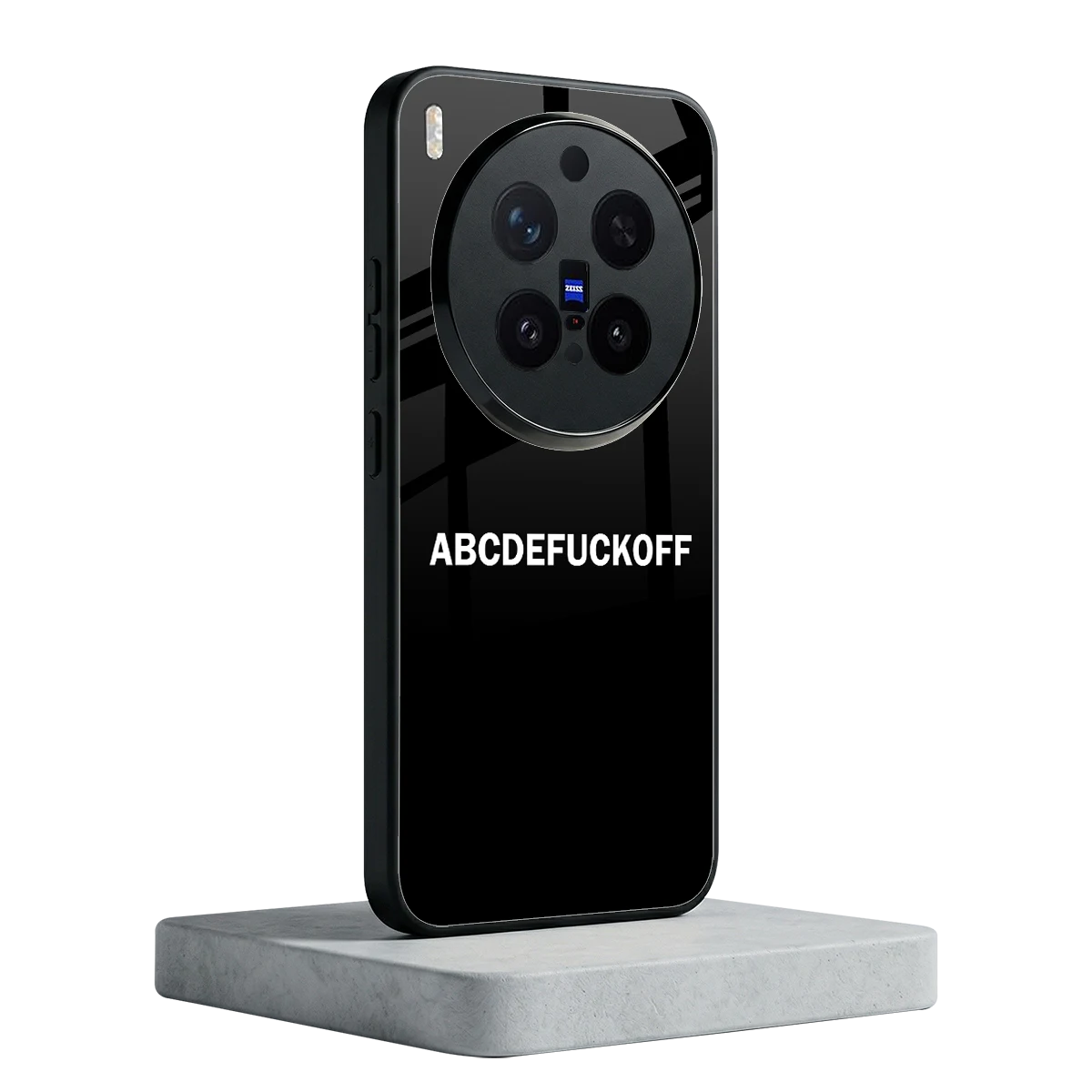 ABCDEFUCKOFF Black vivo x300 pro mobile cover | shockproof glass phone case