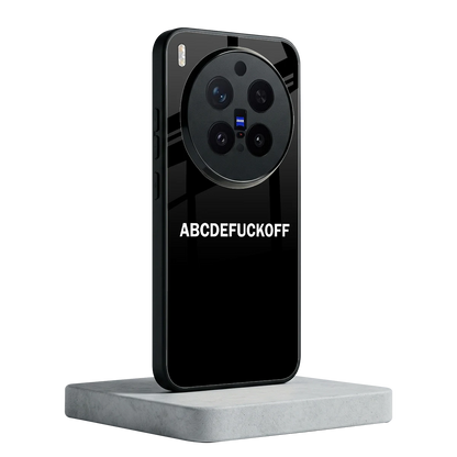 ABCDEFUCKOFF Black vivo x300 pro mobile cover | shockproof glass phone case