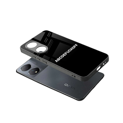 ABCDEFUCKOFF Black sleek Vivo-y100 cover with tempered glass back and TPU edges