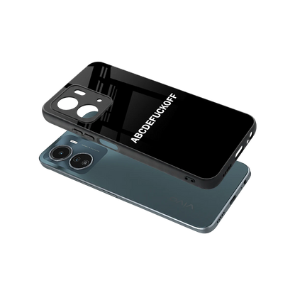ABCDEFUCKOFF Black sleek vivo y16 cover with tempered glass back and TPU edges