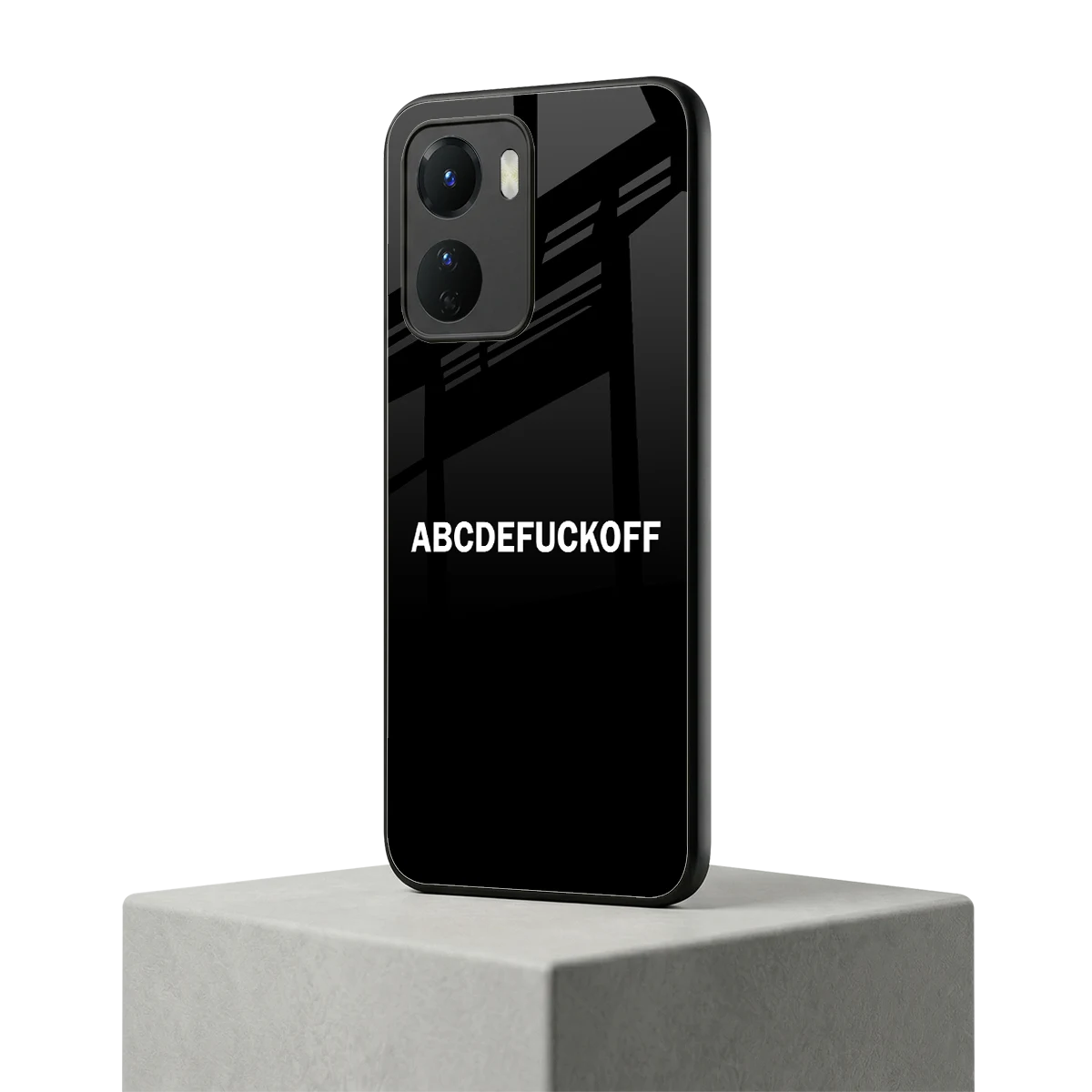 ABCDEFUCKOFF Black vivo y16 mobile cover | shockproof glass phone case