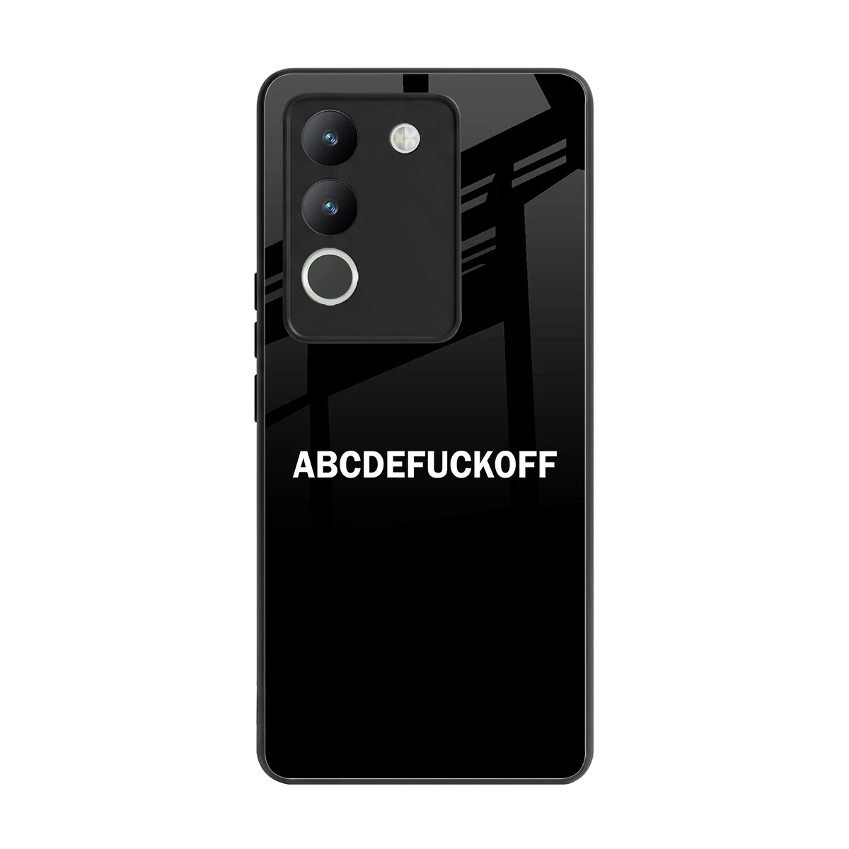 ABCDEFUCKOFF Black back phone cover | glass case for vivo y200 5g