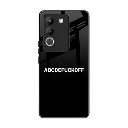 ABCDEFUCKOFF Black back phone cover | glass case for vivo y200 5g