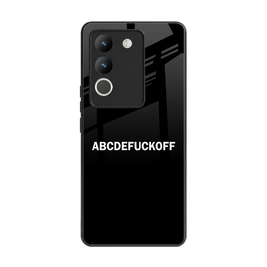 ABCDEFUCKOFF Black back phone cover | glass case for vivo y200 5g
