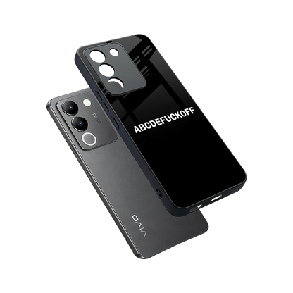 ABCDEFUCKOFF Black sleek vivo y200 5g cover with tempered glass back and TPU edges