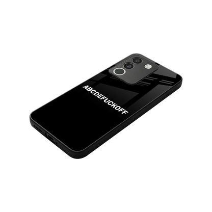 ABCDEFUCKOFF Black stylish phone case for vivo y200 5g | glossy glass and slim fit