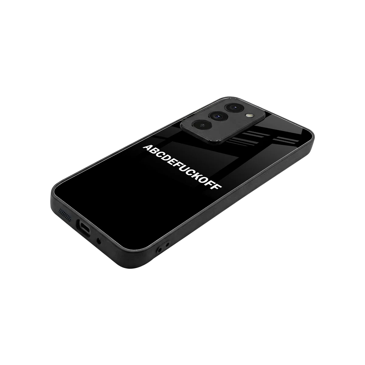 ABCDEFUCKOFF Black stylish phone case for redmi 15 5g | glossy glass and slim fit