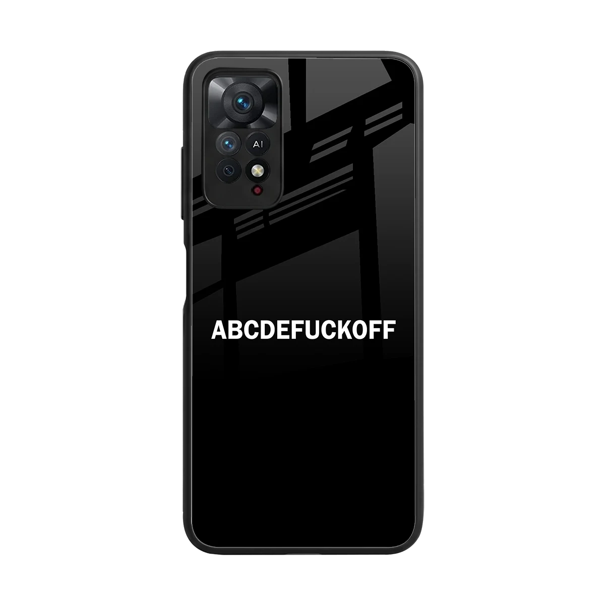ABCDEFUCKOFF Black back phone cover | glass case for redmi note 11 pro