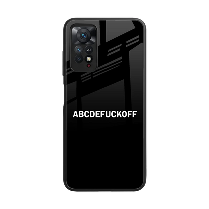 ABCDEFUCKOFF Black back phone cover | glass case for redmi note 11 pro