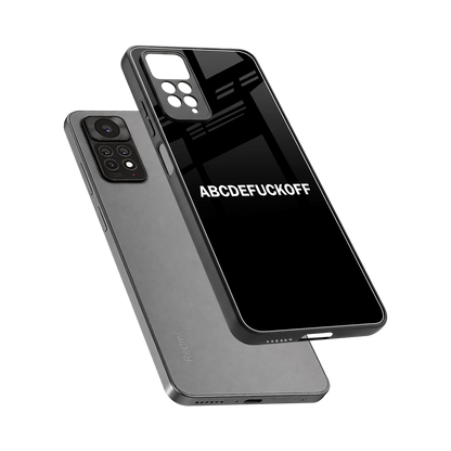 ABCDEFUCKOFF Black sleek redmi note 11 pro cover with tempered glass back and TPU edges