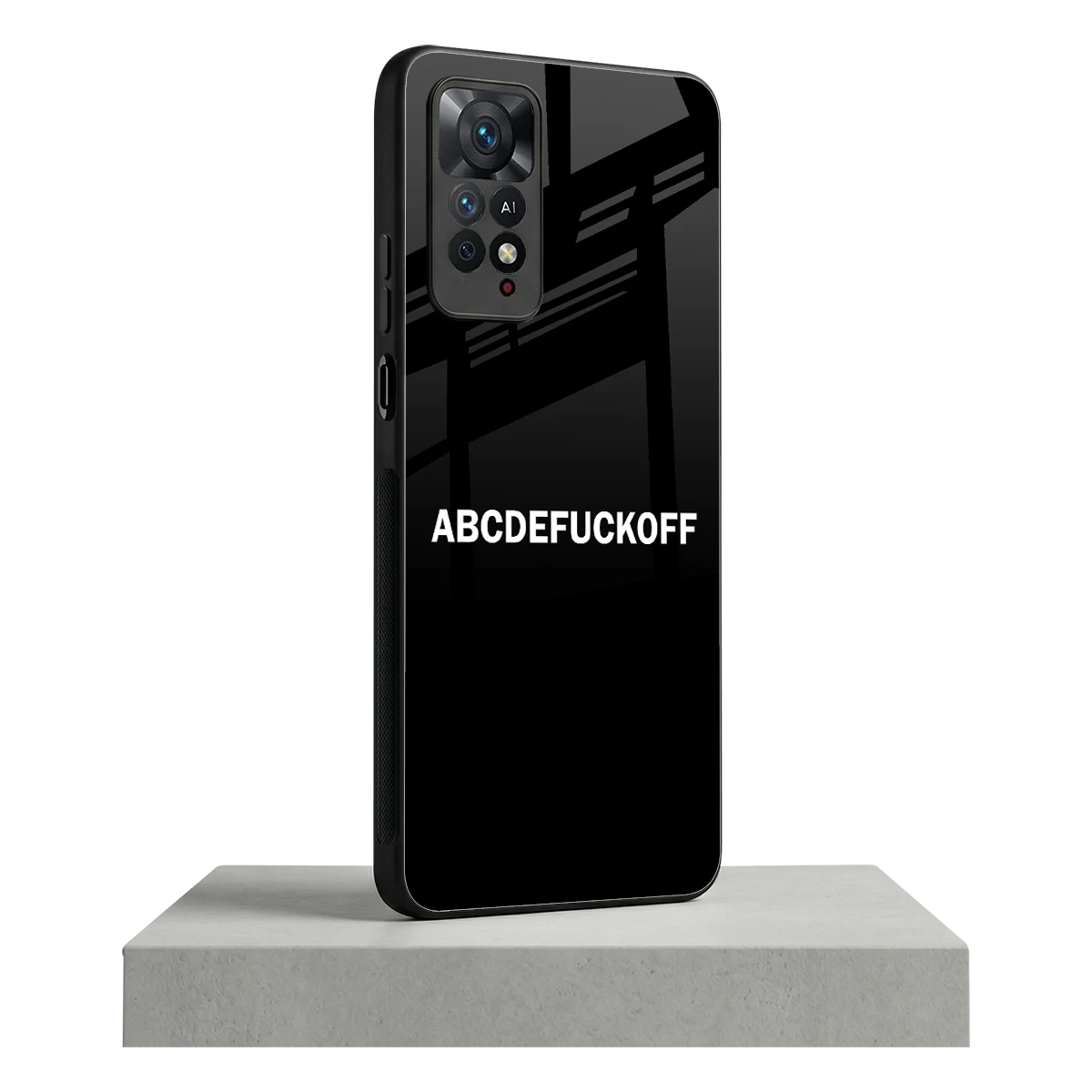 ABCDEFUCKOFF Black redmi note 11 pro mobile cover | shockproof glass phone case