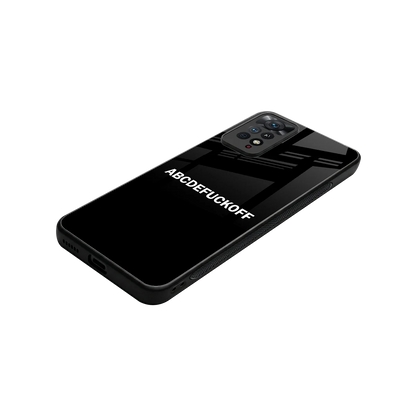 ABCDEFUCKOFF Black stylish phone case for redmi note 11 pro | glossy glass and slim fit